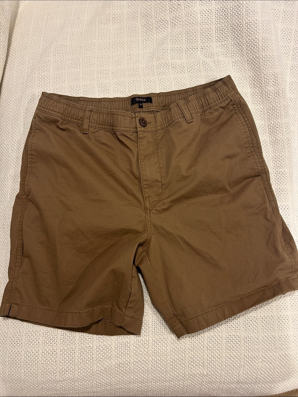 Quince Organic Stretch Cotton Pull On Chino Shorts 7 inch